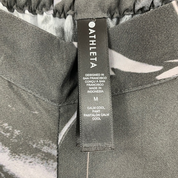 Athleta Calm Cool Wide Leg Pant Black Marble Abstract Sz M - Picture 6 of 13